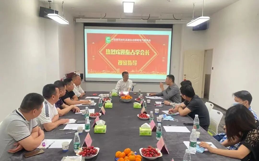 中国建筑材料流通协会会长秦占学莅临协会照明电气委员会视察指导工作